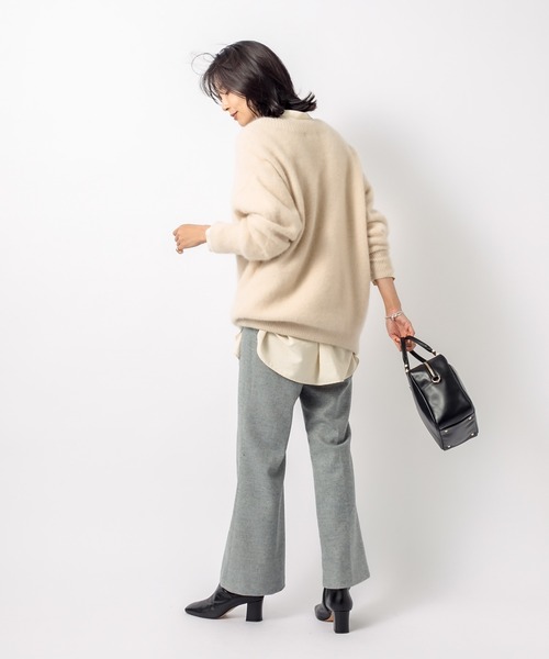 RIVE DROITE（リヴドロワ）の「《2サイズ展開》美脚効果も期待できる　メランジウールパンツ（その他パンツ・レディース・ベージュ/サックスブルー・38/36）」の7枚目の写真