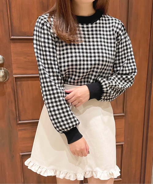 apres jour(アプレジュール)の「プチハイネックギンガムニット【ZOZOTOWN限定アイテム】(ニット/セーター・レディース・ブラック/モカ/ブルー系その他・X-LARGE/フリー)」の4枚目の写真