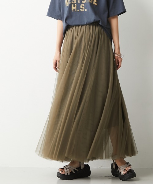 CHIC STYLE（シックスタイル）の「＜大きいサイズ＞10枚切替ロングフレアチュールスカート シックスタイル　（スカート・レディース・ピンク系/ブラック/モカ/ネイビー/カーキ・4L/3L/5L/L/LL/6L）」の11枚目の写真