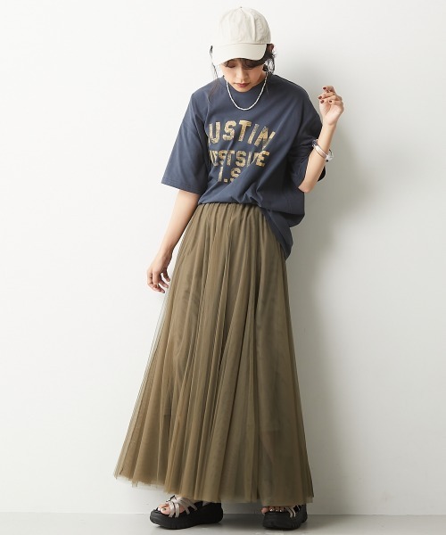 CHIC STYLE（シックスタイル）の「＜大きいサイズ＞10枚切替ロングフレアチュールスカート シックスタイル　（スカート・レディース・ピンク系/ブラック/モカ/ネイビー/カーキ・4L/3L/5L/L/LL/6L）」の17枚目の写真