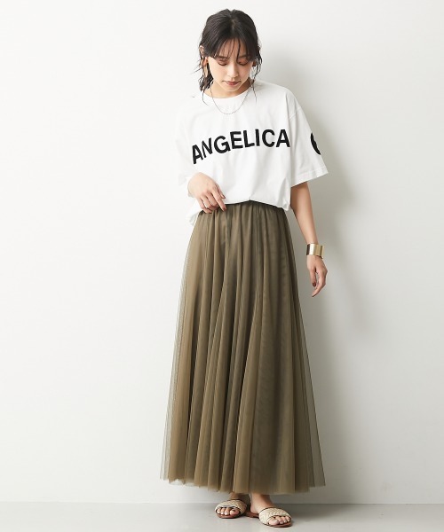 CHIC STYLE（シックスタイル）の「＜大きいサイズ＞10枚切替ロングフレアチュールスカート シックスタイル　（スカート・レディース・ピンク系/ブラック/モカ/ネイビー/カーキ・4L/3L/5L/L/LL/6L）」の10枚目の写真