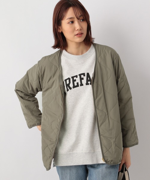 GLOBAL WORK（グローバルワーク）の「3WAYハッスイスタンドコート/218106（ミリタリージャケット・レディース・カーキ/オフホワイト/ブラック・FREE）」の9枚目の写真