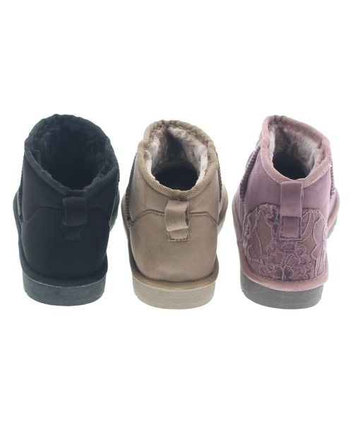 JELLY BEANS（ジェリービーンズ）の「アンクル丈ムートンブーツ(214-40286)JELLY BEANS(ジェリービーンズ)（ブーツ・レディース・ブラック/ラベンダー/グレイッシュベージュ・S/M/L）」の8枚目の写真