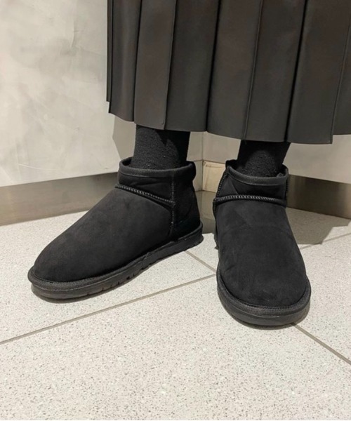 JELLY BEANS（ジェリービーンズ）の「アンクル丈ムートンブーツ(214-40286)JELLY BEANS(ジェリービーンズ)（ブーツ・レディース・ブラック/ラベンダー/グレイッシュベージュ・S/M/L）」の14枚目の写真