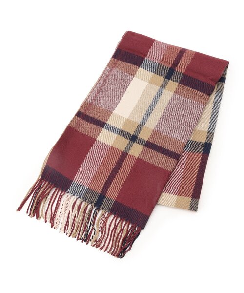 DRESKIP(ドレスキップ)の「◆トーンオントーンチェックストール(ストール/ショール・レディース・ベージュ系1/ネイビー系1/ワイン系3・00)」の3枚目の写真