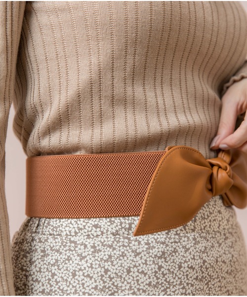 flower（フラワー）の「ウエストリボンベルト（ベルト・レディース・ダークブラウン/ブラウン・FREE）」の8枚目の写真