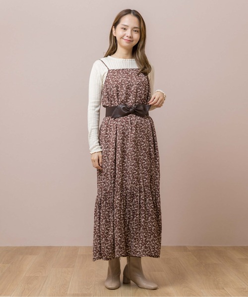 flower（フラワー）の「ウエストリボンベルト（ベルト・レディース・ダークブラウン/ブラウン・FREE）」の6枚目の写真