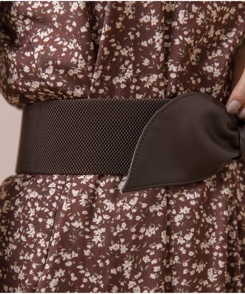 flower（フラワー）の「ウエストリボンベルト（ベルト・レディース・ダークブラウン/ブラウン・FREE）」の4枚目の写真