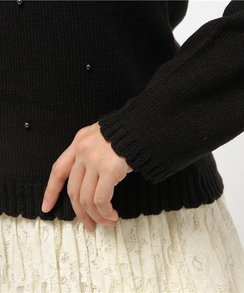 axes femme（アクシーズファム）の「リボンデザインニットプルオーバー（ニット/セーター・レディース・ワイン/ベージュ/ネイビー/ブラック・MEDIUM）」の9枚目の写真