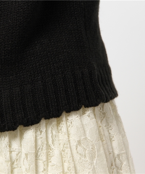 axes femme（アクシーズファム）の「リボンデザインニットプルオーバー（ニット/セーター・レディース・ワイン/ベージュ/ネイビー/ブラック・MEDIUM）」の10枚目の写真