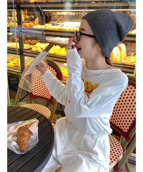 Ungrid（アングリッド）の「ロゴロングスリーブTee（Tシャツ/カットソー・レディース・オフホワイト/ライトグレー/チャコールグレー/ブルー・FREE）」の20枚目の写真