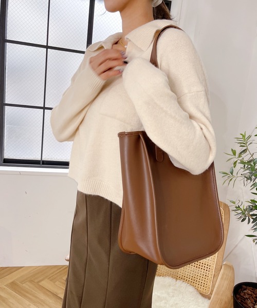 CLEA(クレア)の「【A4収納可能】ビッグポーチ付フェイクレザートート(トートバッグ・レディース・ブラック/ベージュ/ブラウン/ベージュ系その他・FREE)」の18枚目の写真