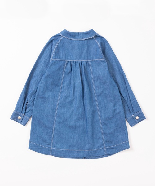 KP(ケーピー)の「ライトデニムシャツワンピース(110-130cm)(シャツワンピース・キッズ・ブルー・110cm/120cm/130cm)」の6枚目の写真