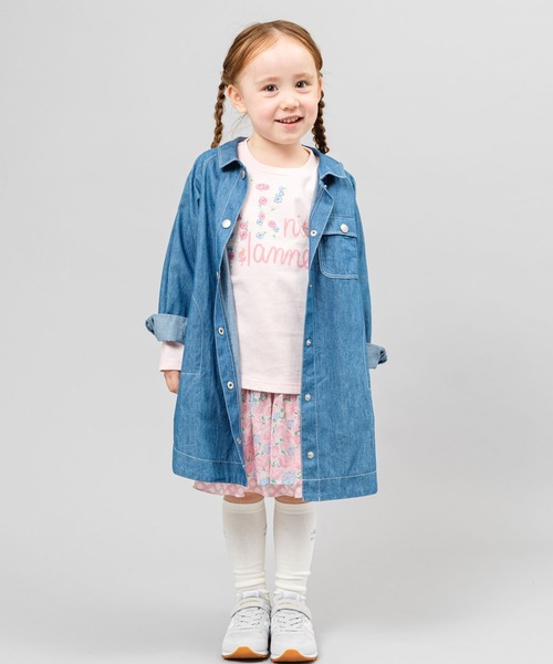 KP(ケーピー)の「ライトデニムシャツワンピース(110-130cm)(シャツワンピース・キッズ・ブルー・110cm/120cm/130cm)」の7枚目の写真