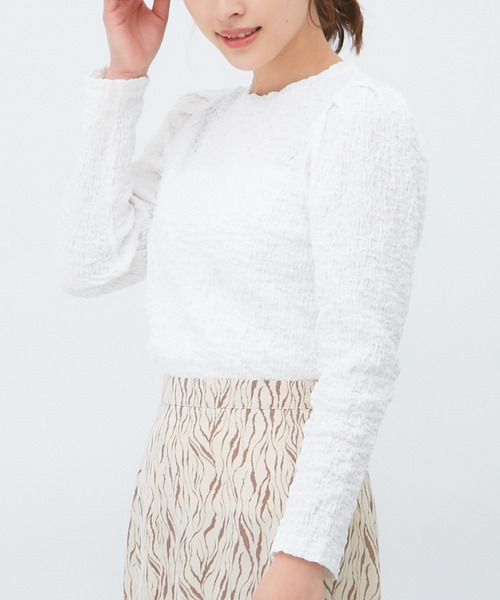 Honeys(ハニーズ)の「パワショルトップス(Tシャツ/カットソー・レディース・ホワイト/ブラック/イエロー系その他・S/M/L)」の5枚目の写真