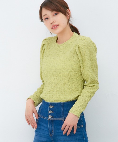 Honeys(ハニーズ)の「パワショルトップス(Tシャツ/カットソー・レディース・ホワイト/ブラック/イエロー系その他・S/M/L)」の11枚目の写真