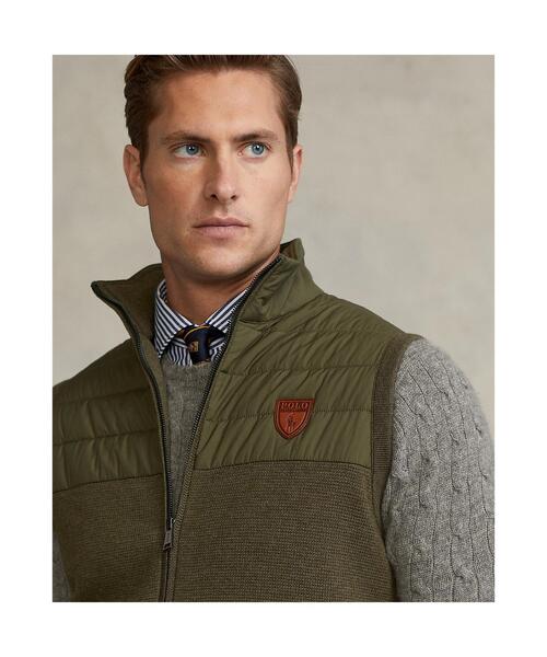 RALPH LAUREN/キャメルヘアーヘリンボーンセーターベスト/S RALPH