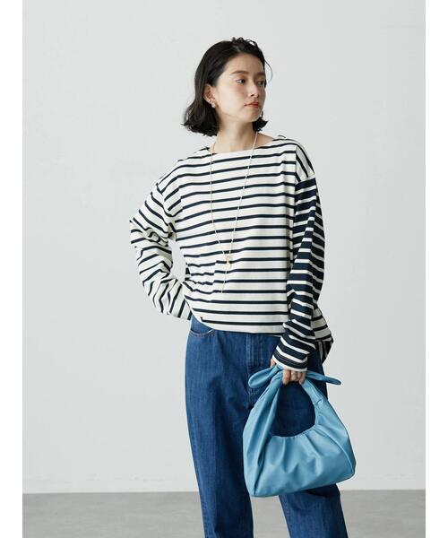 AMERICAN HOLIC(アメリカンホリック)の「ボートネックボーダーカットプルオーバー(Tシャツ/カットソー・レディース・ブルー/ブラック/マルチ・M/L)」の9枚目の写真