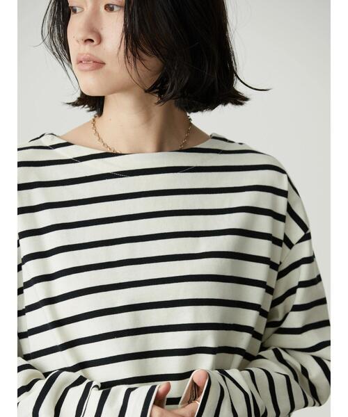 AMERICAN HOLIC(アメリカンホリック)の「ボートネックボーダーカットプルオーバー(Tシャツ/カットソー・レディース・ブルー/ブラック/マルチ・M/L)」の16枚目の写真