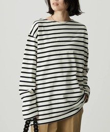 AMERICAN HOLIC | ボートネックボーダーカットプルオーバー(Tシャツ/カットソー)