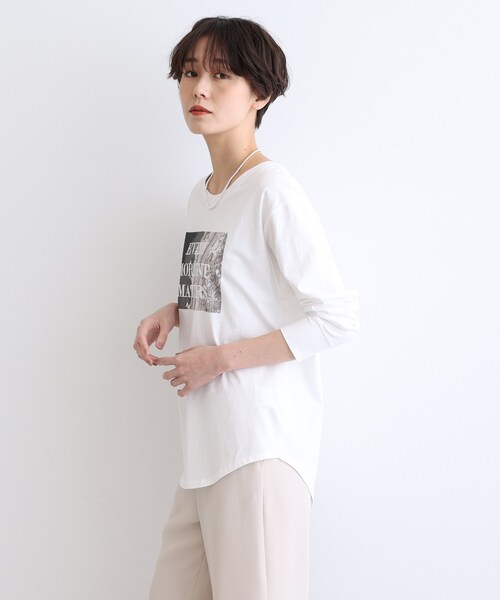 INDIVI(インディヴィ)の「◆フォトプリント ロンT(Tシャツ/カットソー・レディース・ホワイト・38/34/05/15 /13/19)」の14枚目の写真