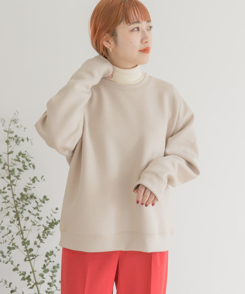 ITEMS URBANRESEARCH（アイテムズ アーバンリサーチ）の「ダンボールクルーネックプルオーバー（Tシャツ/カットソー・レディース・チャコールグレー/カーキ/アイボリー・FREE）」の2枚目の写真