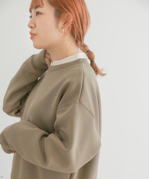 ITEMS URBANRESEARCH（アイテムズ アーバンリサーチ）の「ダンボールクルーネックプルオーバー（Tシャツ/カットソー・レディース・チャコールグレー/カーキ/アイボリー・FREE）」の8枚目の写真