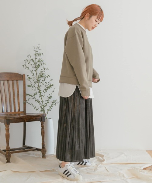 ITEMS URBANRESEARCH（アイテムズ アーバンリサーチ）の「ダンボールクルーネックプルオーバー（Tシャツ/カットソー・レディース・チャコールグレー/カーキ/アイボリー・FREE）」の11枚目の写真