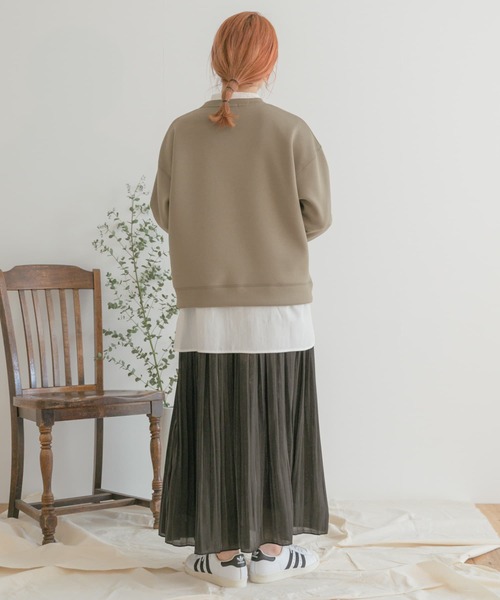 ITEMS URBANRESEARCH（アイテムズ アーバンリサーチ）の「ダンボールクルーネックプルオーバー（Tシャツ/カットソー・レディース・チャコールグレー/カーキ/アイボリー・FREE）」の12枚目の写真