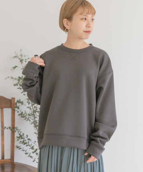 ITEMS URBANRESEARCH（アイテムズ アーバンリサーチ）の「ダンボールクルーネックプルオーバー（Tシャツ/カットソー・レディース・チャコールグレー/カーキ/アイボリー・FREE）」の13枚目の写真