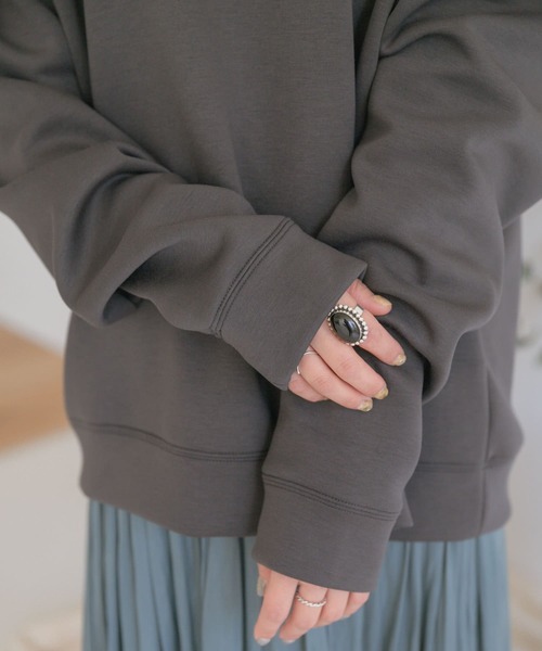 ITEMS URBANRESEARCH（アイテムズ アーバンリサーチ）の「ダンボールクルーネックプルオーバー（Tシャツ/カットソー・レディース・チャコールグレー/カーキ/アイボリー・FREE）」の20枚目の写真