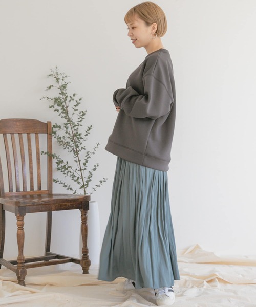 ITEMS URBANRESEARCH（アイテムズ アーバンリサーチ）の「ダンボールクルーネックプルオーバー（Tシャツ/カットソー・レディース・チャコールグレー/カーキ/アイボリー・FREE）」の22枚目の写真