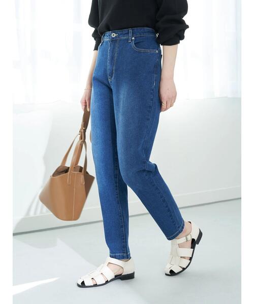 earth music&ecology（アースミュージックアンドエコロジー）の「デニムテーパードパンツ＊（その他パンツ・レディース・ブラック/インディゴブルー・S/M/L）」の13枚目の写真