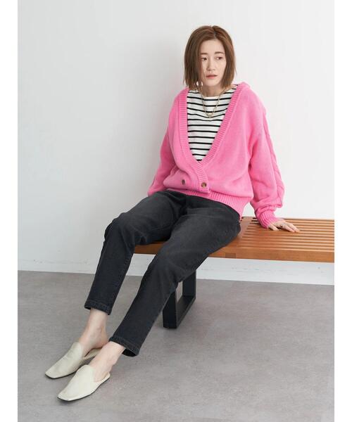 earth music&ecology（アースミュージックアンドエコロジー）の「デニムテーパードパンツ＊（その他パンツ・レディース・ブラック/インディゴブルー・S/M/L）」の18枚目の写真