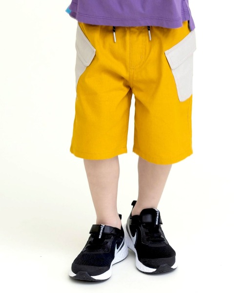 DILASH(ディラッシュ)の「麻レーヨンポケット配色ハーフパンツ(その他パンツ・キッズ・チャコール/イエロー/ベージュ・130/80/120/110/140/90/100)」の3枚目の写真