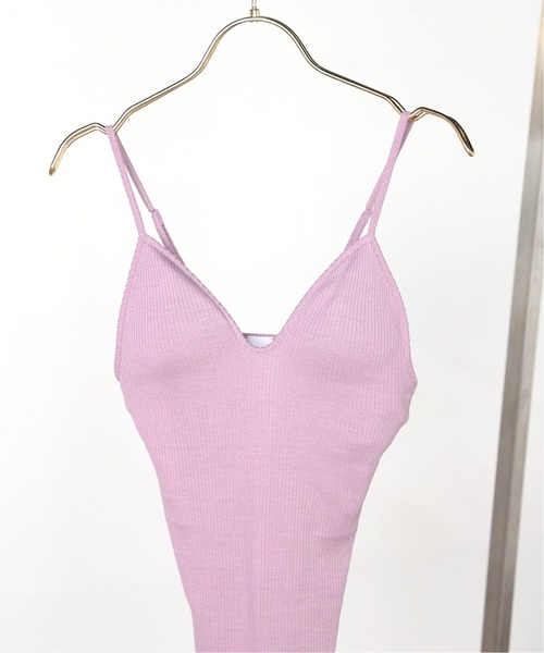 VERMEIL par iena(ヴェルメイユパーイエナ)の「【HAKUJI/ハクジ】Supima Silk mix ブラキャミソール(キャミソール・レディース・パープル/ブラック・FREE)」の6枚目の写真