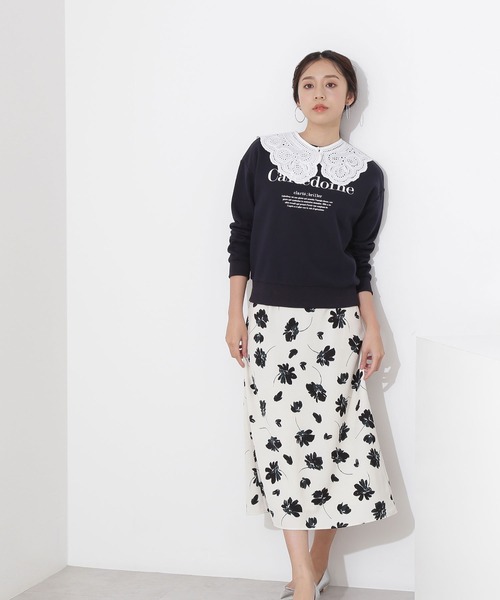NATURAL BEAUTY BASIC（ナチュラルビューティーベーシック）の「エンブロイダリーカラー（付け襟・レディース・ホワイト/ブラック・ﾌﾘ-）」の2枚目の写真