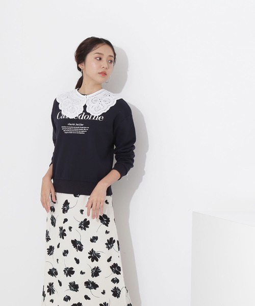 NATURAL BEAUTY BASIC（ナチュラルビューティーベーシック）の「エンブロイダリーカラー（付け襟・レディース・ホワイト/ブラック・ﾌﾘ-）」の16枚目の写真