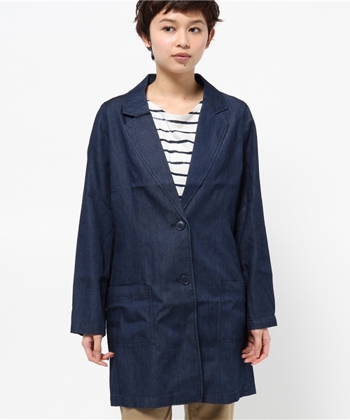 WEGO(ウィゴー)の「WEGO/デニムロングジャケット(デニムジャケット・レディース・インディゴブルー/ダークインディゴブルー・FREE)」の9枚目の写真