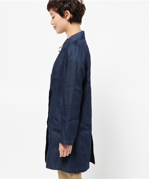 WEGO(ウィゴー)の「WEGO/デニムロングジャケット(デニムジャケット・レディース・インディゴブルー/ダークインディゴブルー・FREE)」の10枚目の写真