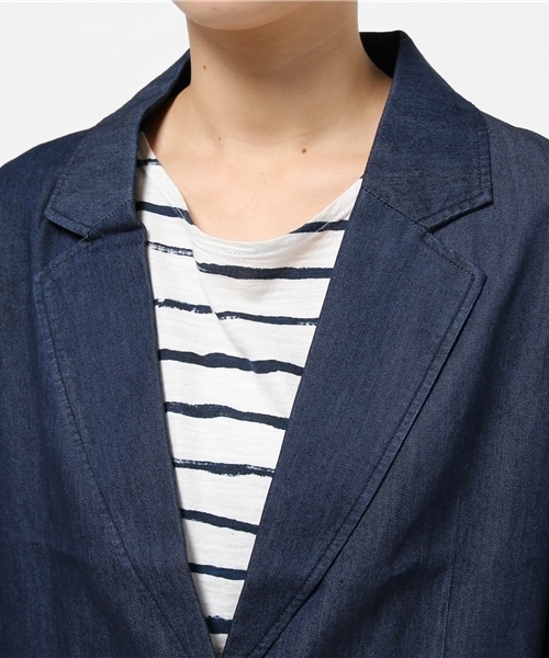 WEGO(ウィゴー)の「WEGO/デニムロングジャケット(デニムジャケット・レディース・インディゴブルー/ダークインディゴブルー・FREE)」の3枚目の写真