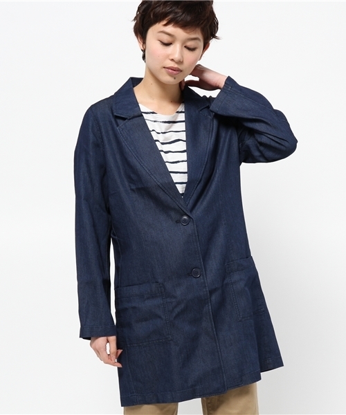 WEGO(ウィゴー)の「WEGO/デニムロングジャケット(デニムジャケット・レディース・インディゴブルー/ダークインディゴブルー・FREE)」の13枚目の写真