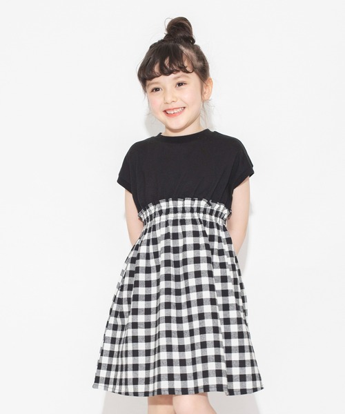 BRANSHES（ブランシェス）の「【WEB限定】ドット柄/ギンガムチェックドッキングワンピース（ワンピース・キッズ・ライトグレー/ブラック・100/130/120/150/110/140）」の10枚目の写真