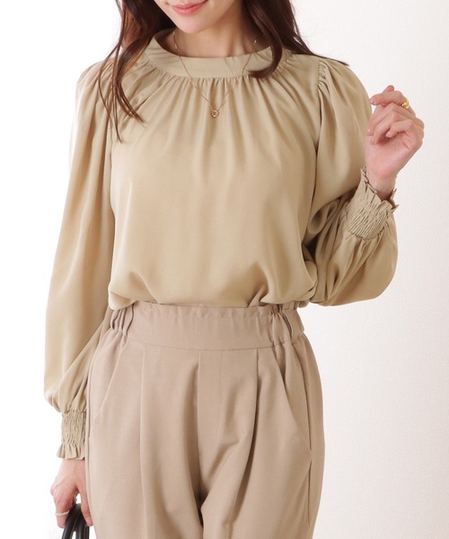 Lace Ladies(レースレディース)の「ハイネック バルーンスリーブ ブラウス(シャツ/ブラウス・レディース・ブラック/ネイビー/ライトブルー/ベージュ/オフホワイト/ホワイト・L/XL/M/S)」の14枚目の写真