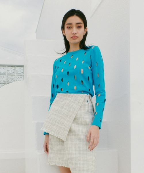 LE CIEL BLEU（ルシェルブルー）の「ビッグアイレットニット