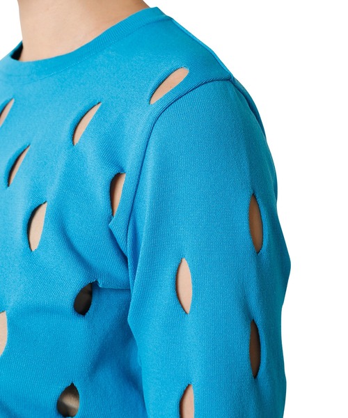 LE CIEL BLEU（ルシェルブルー）の「ビッグアイレットニットトップス