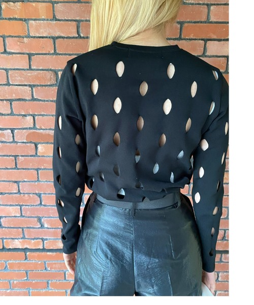 LE CIEL BLEU（ルシェルブルー）の「ビッグアイレットニットトップス