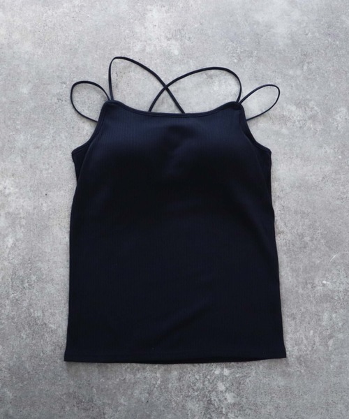 archives(アルシーヴ)の「ランダムテレコバッククロスキャミソール(キャミソール・レディース・ピンク/オフホワイト/ネイビー/イエロー/ブラック/グリーン系その他/オレンジ/ブルーグレー/アイボリー/ブラウン/グレー・MEDIUM)」の8枚目の写真