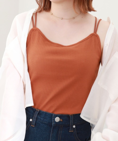 archives(アルシーヴ)の「ランダムテレコバッククロスキャミソール(キャミソール・レディース・ピンク/オフホワイト/ネイビー/イエロー/ブラック/グリーン系その他/オレンジ/ブルーグレー/アイボリー/ブラウン/グレー・MEDIUM)」の14枚目の写真