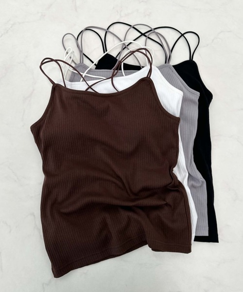 archives(アルシーヴ)の「ランダムテレコバッククロスキャミソール(キャミソール・レディース・ピンク/オフホワイト/ネイビー/イエロー/ブラック/グリーン系その他/オレンジ/ブルーグレー/アイボリー/ブラウン/グレー・MEDIUM)」の19枚目の写真